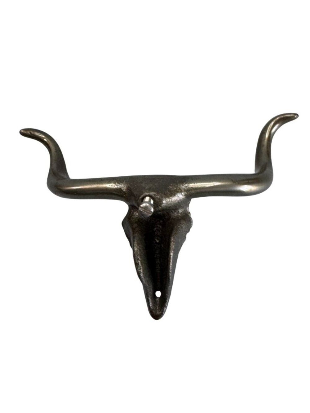 Cast Metal Longhorn Steer Skull Wall Hook Western Rustic Decor Vintage 6" - Picture 7 of 7